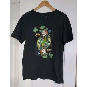 LUCKY BRAND "Stay Gold" Card Skeleton Mens‎ Graphic T-Shirt Sz. Large Gray NWT
